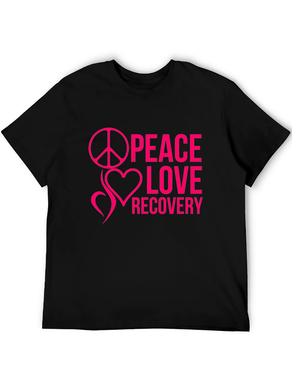 Peace Love Recovery Black T-Shirt