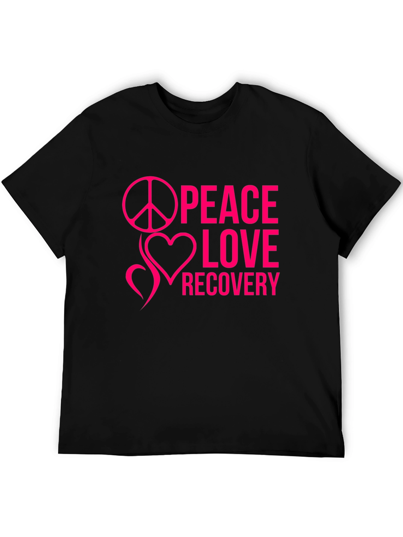 Peace Love Recovery Black T-Shirt