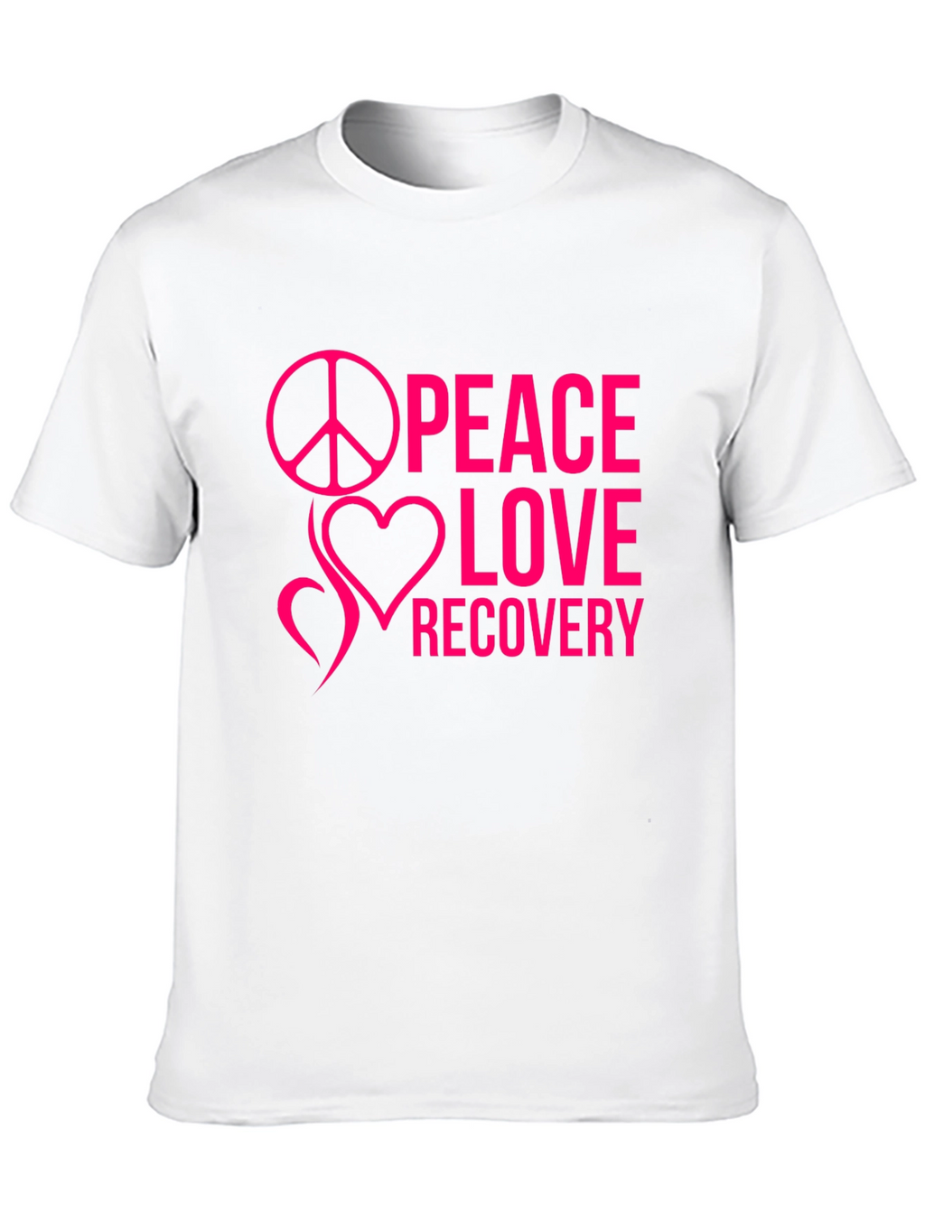 Peace Love Recovery Black T-Shirt