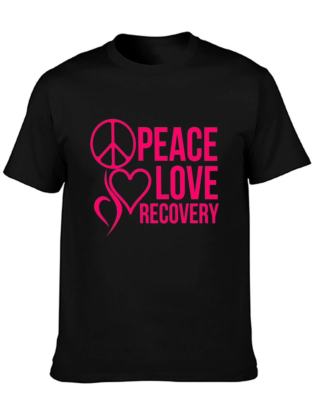 Peace Love Recovery Black T-Shirt