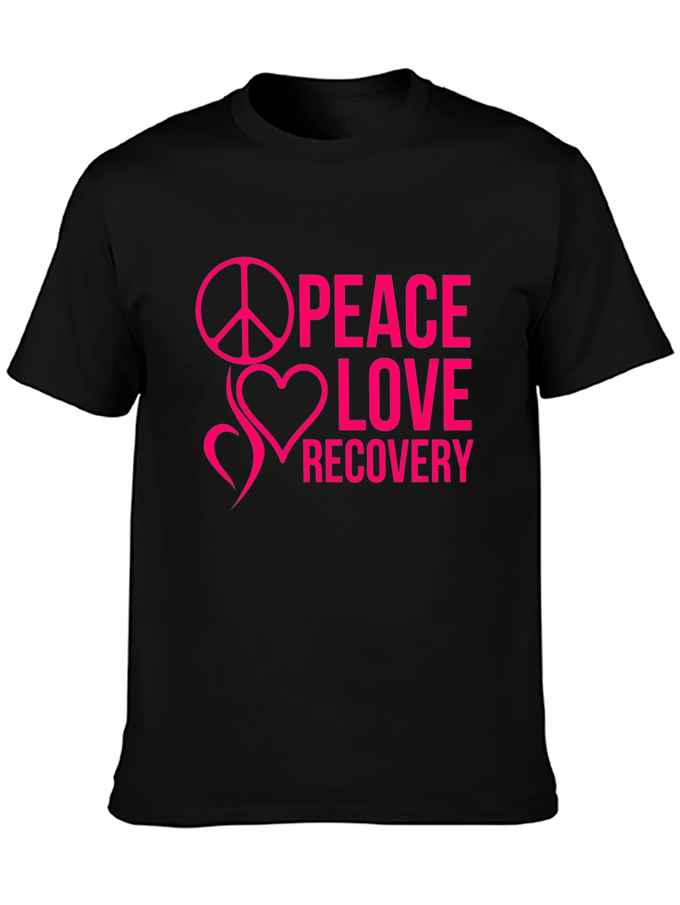 Peace Love Recovery Black T-Shirt