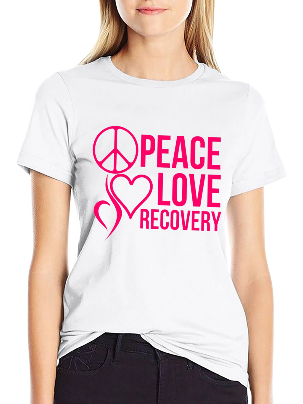 Peace Love Recovery Black T-Shirt