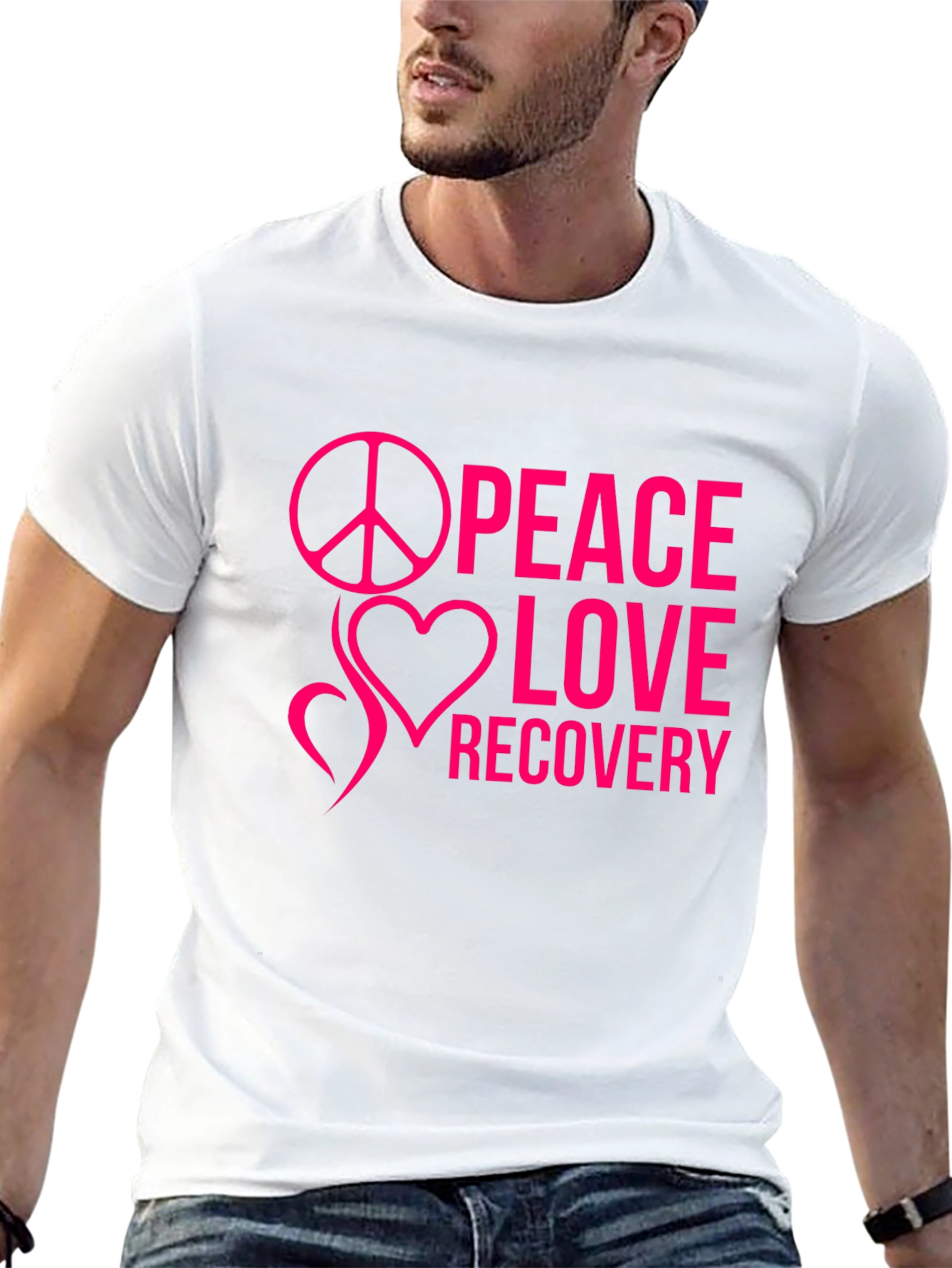 Peace Love Recovery Black T-Shirt