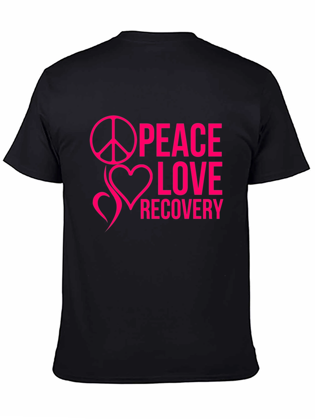 Peace Love Recovery Black T-Shirt