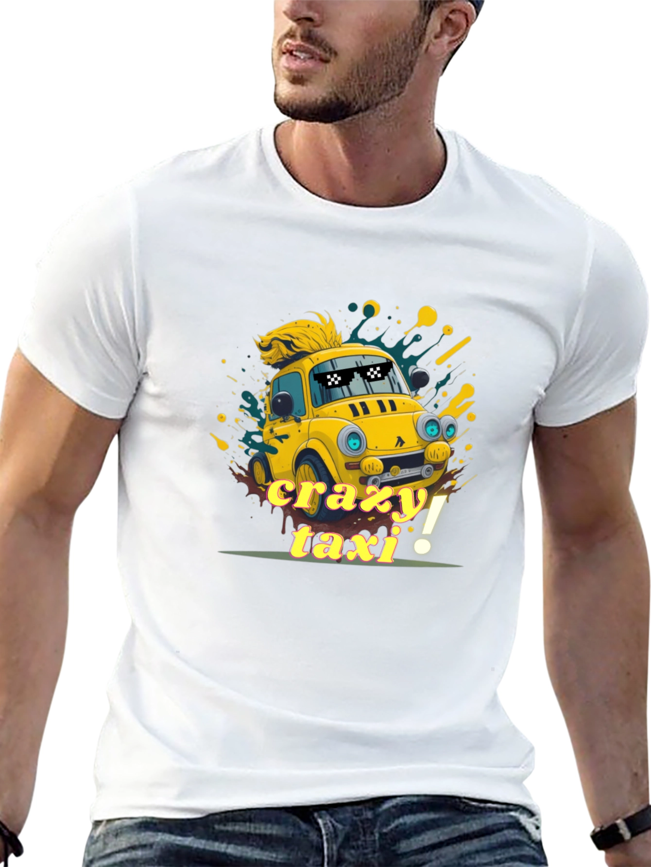 Crazy Taxi Graphic Tee - Quirky Car T-Shirt