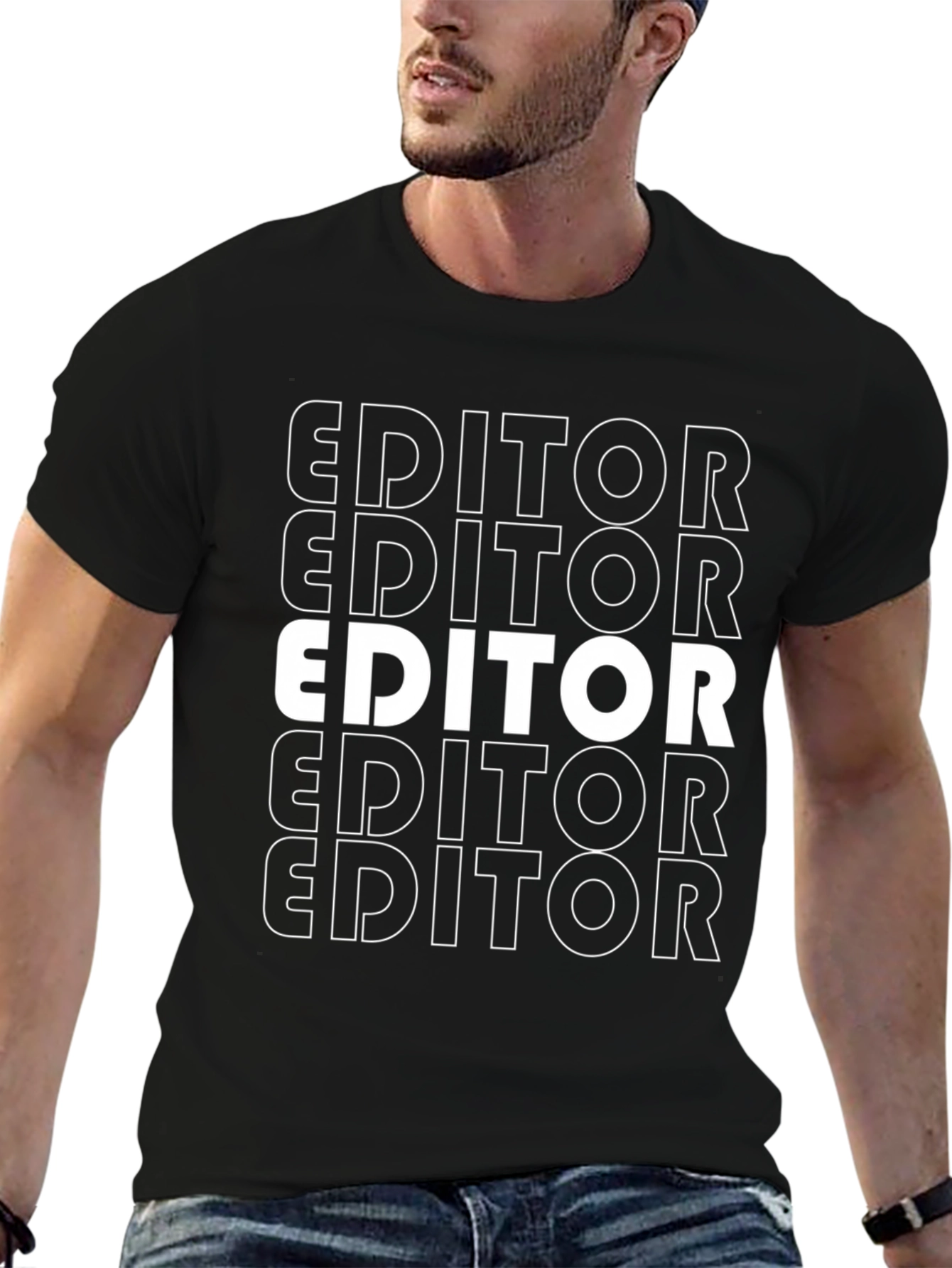 Editor Graphic T-Shirt - Trendy Crew Neck Tee