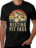 Resting Pit Face T-Shirt - Dog Lover Tee