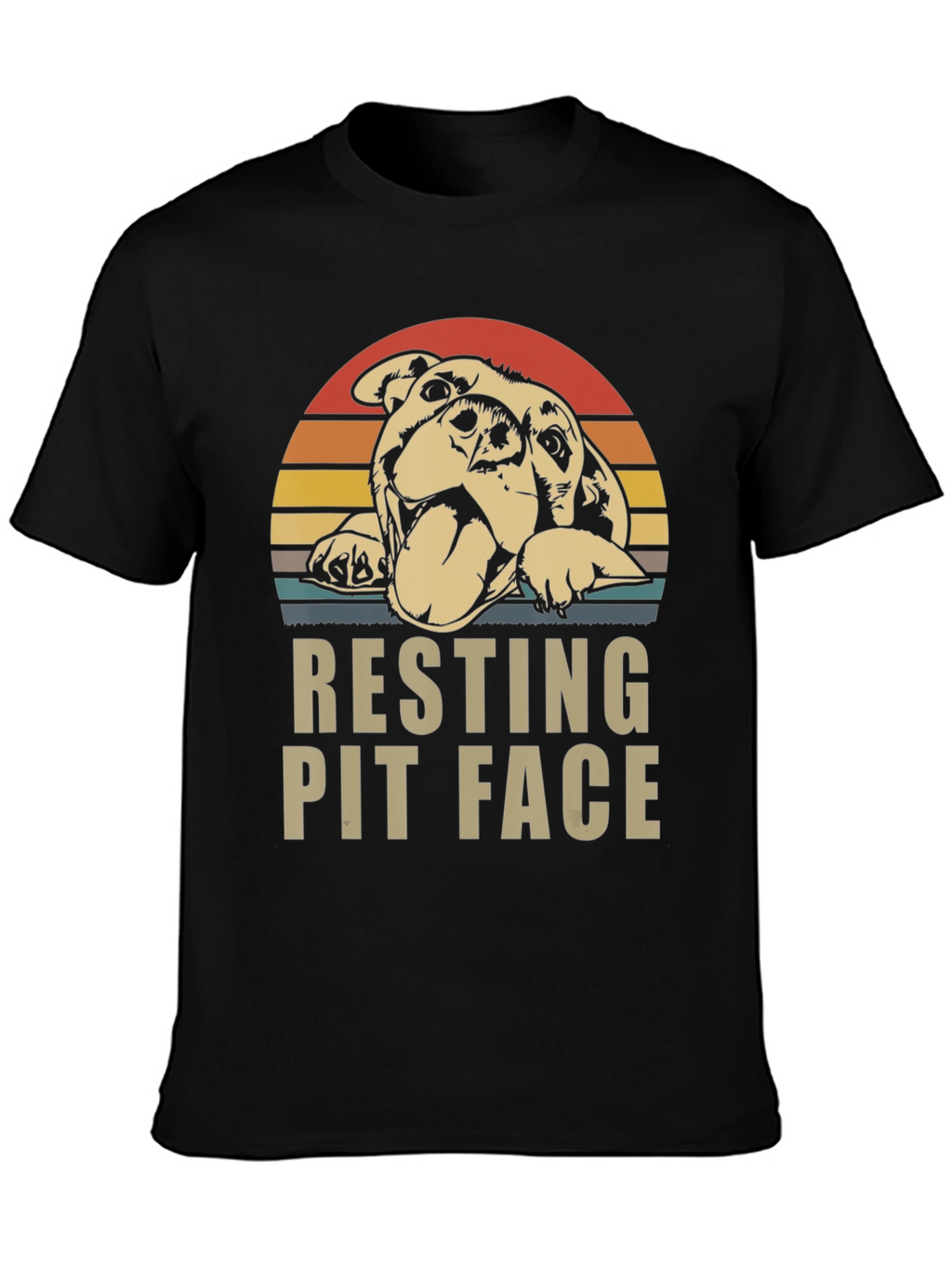 Resting Pit Face T-Shirt - Dog Lover Tee
