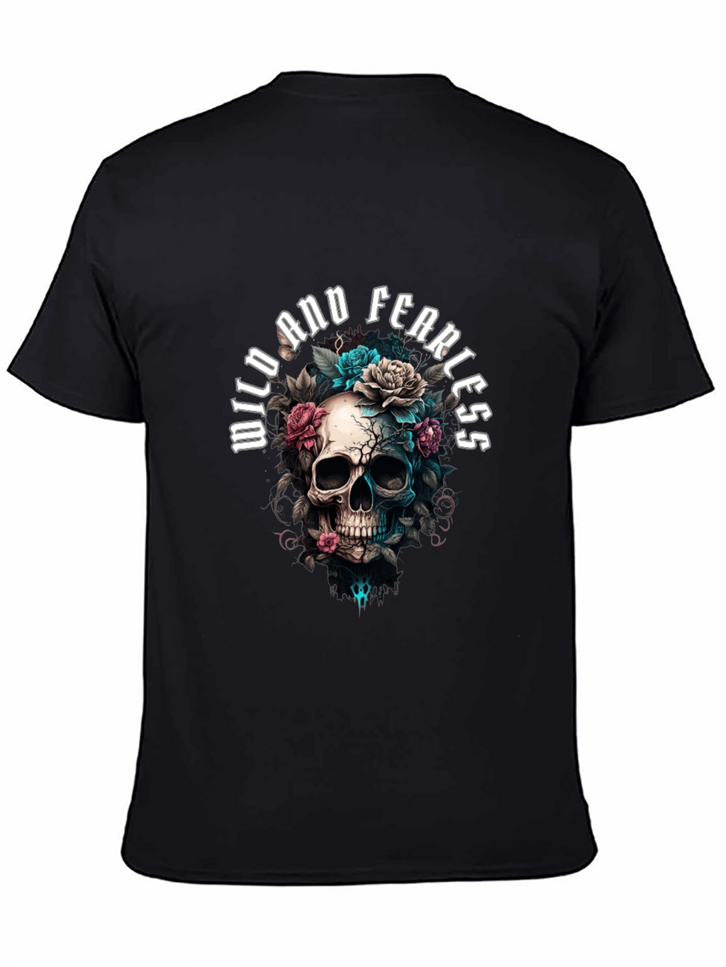 Wild and Fearless Skull Floral T-Shirt
