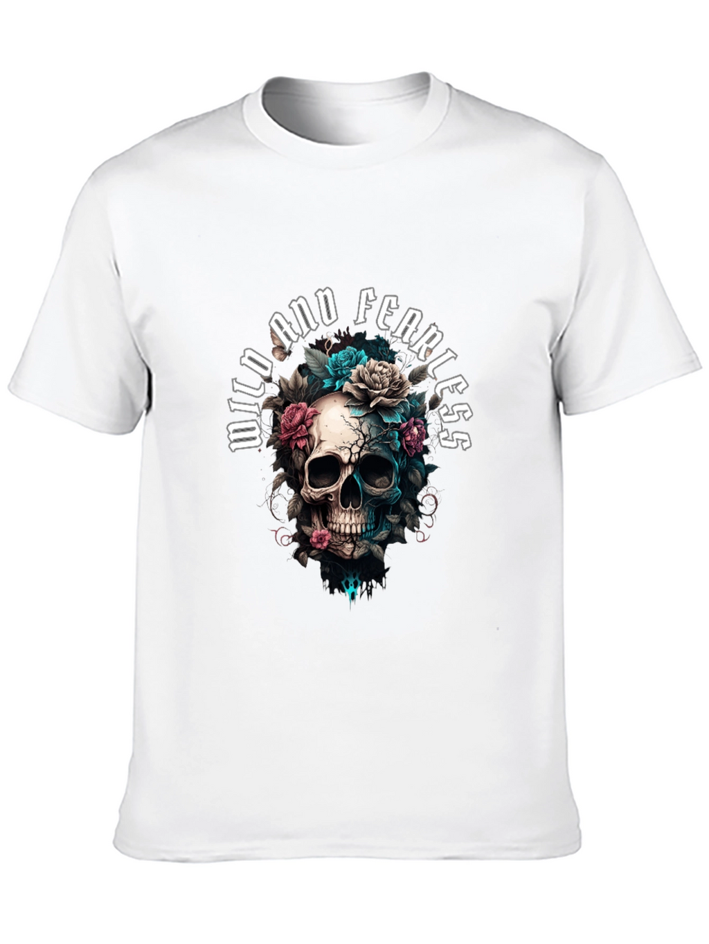 Wild and Fearless Skull Floral T-Shirt
