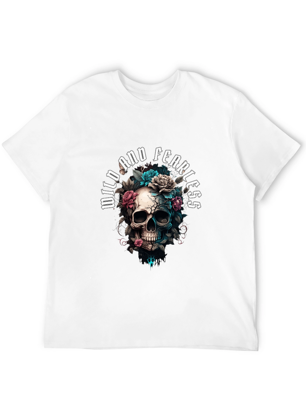 Wild and Fearless Skull Floral T-Shirt