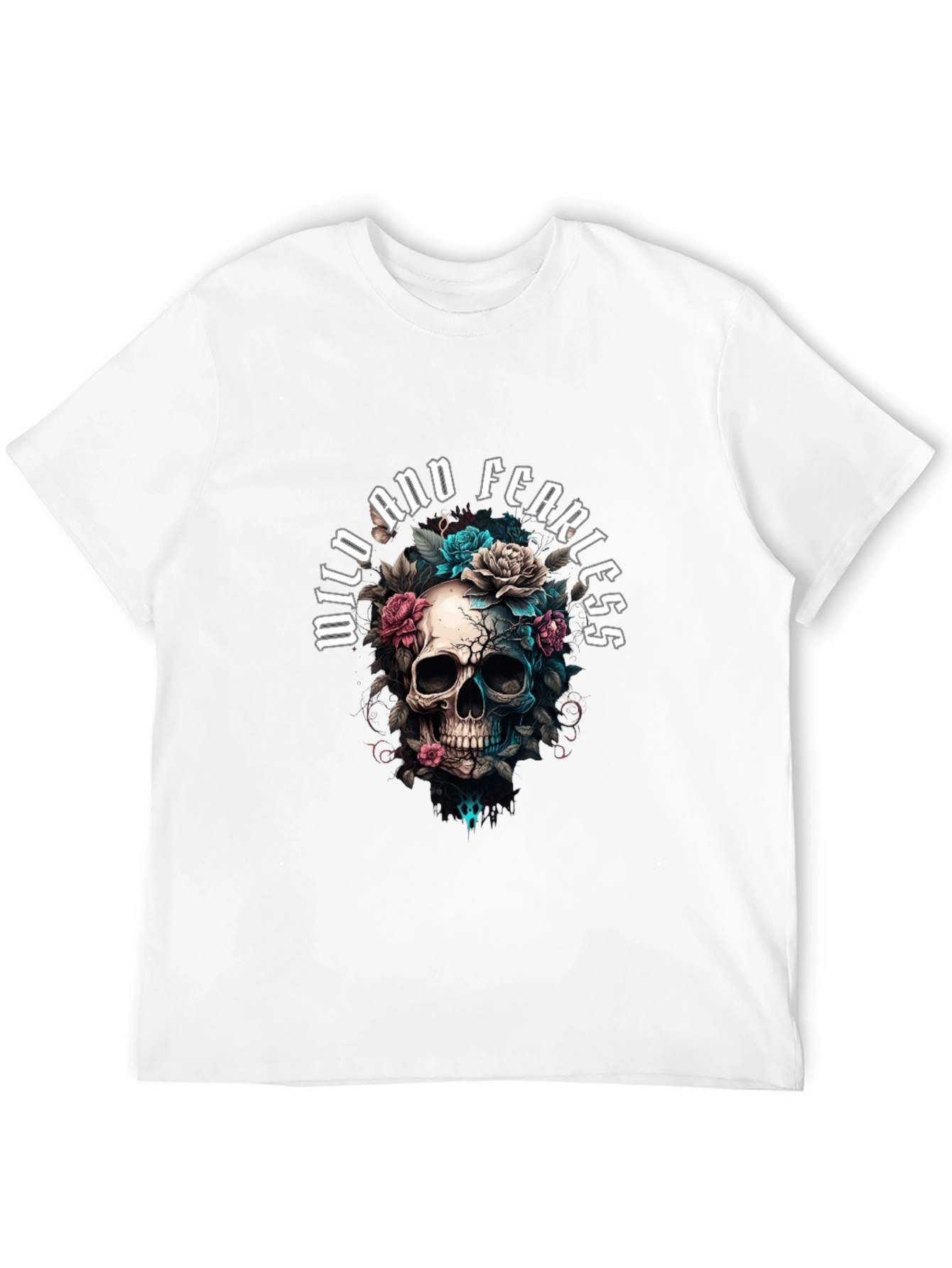 Wild and Fearless Skull Floral T-Shirt