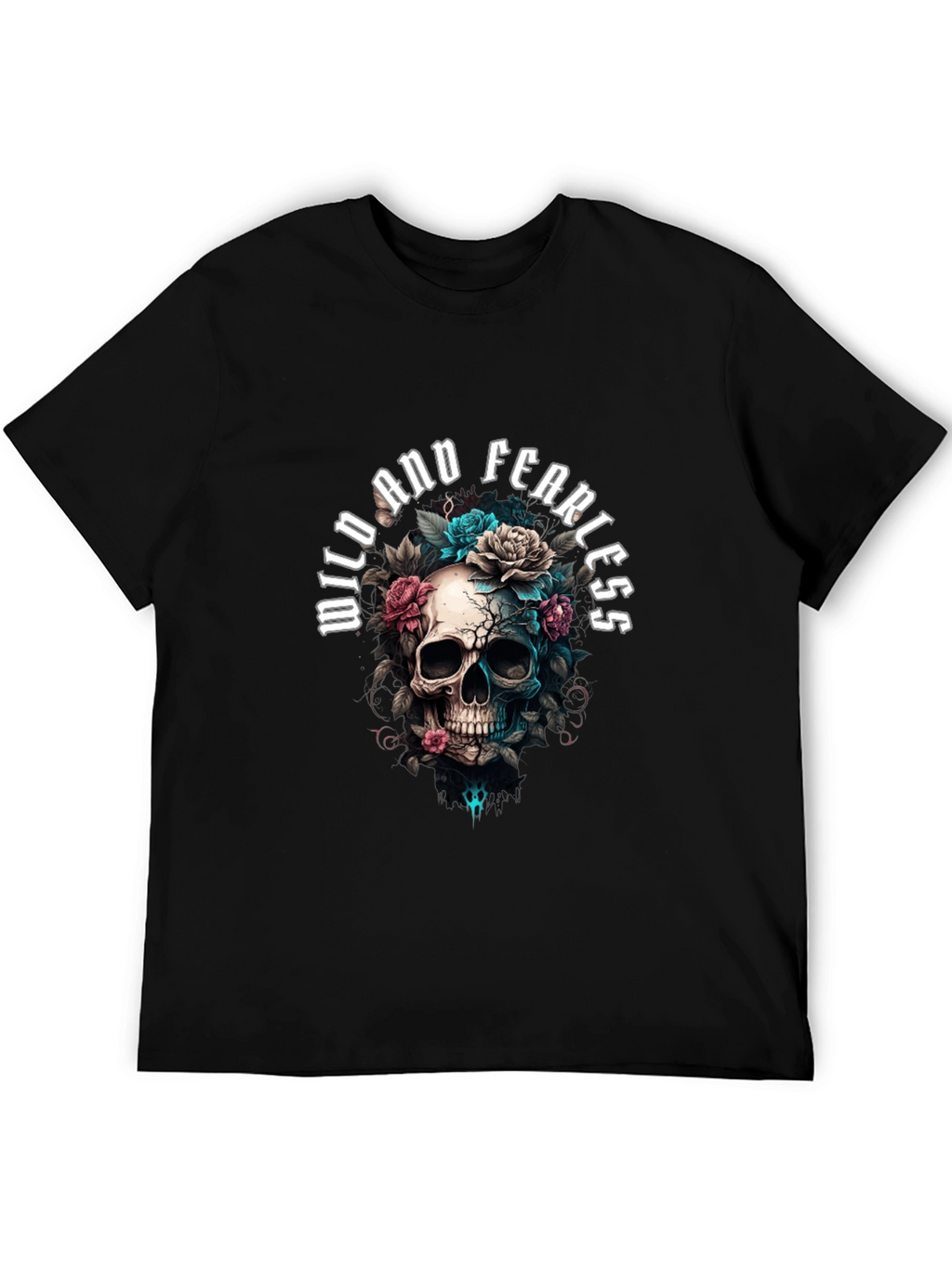 Wild and Fearless Skull Floral T-Shirt