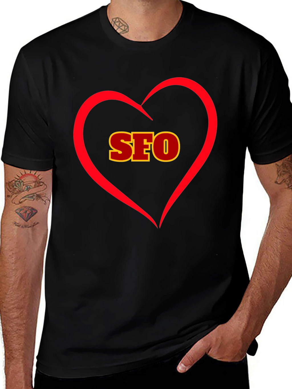 I Love SEO - Black Cotton T-Shirt