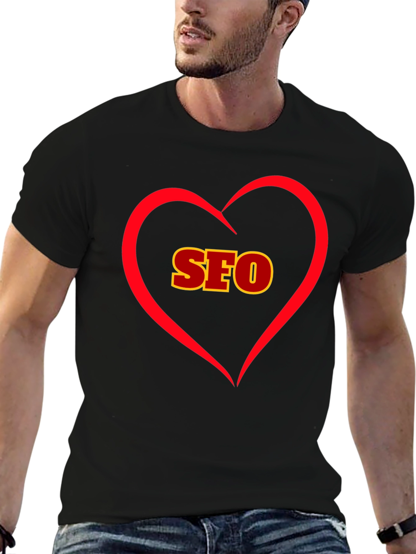 I Love SEO - Black Cotton T-Shirt