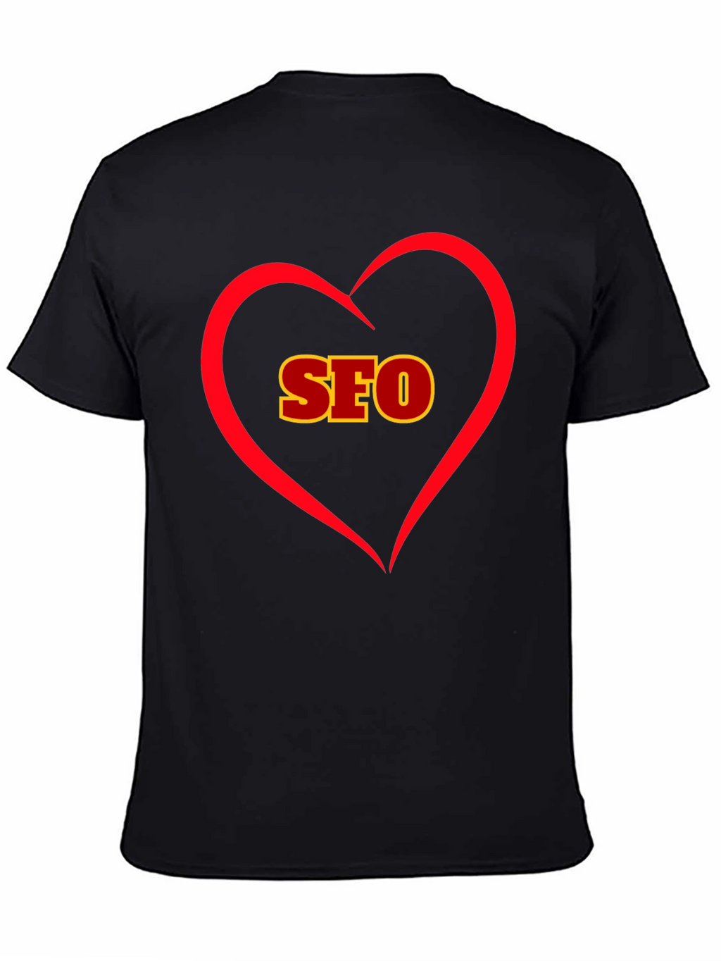 I Love SEO - Black Cotton T-Shirt