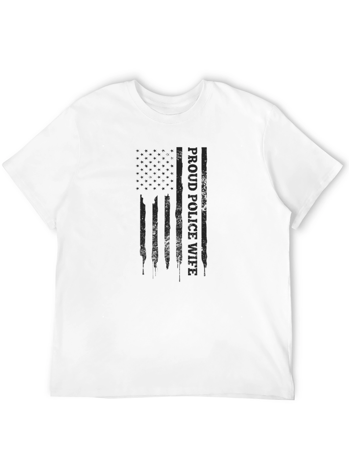 Proud Police Wife American Flag Graphic Tee