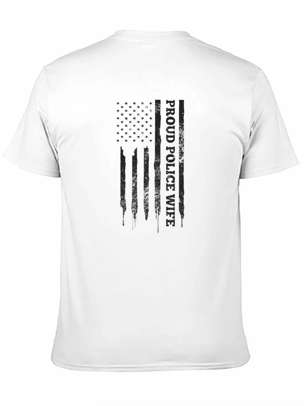 Proud Police Wife American Flag Graphic Tee