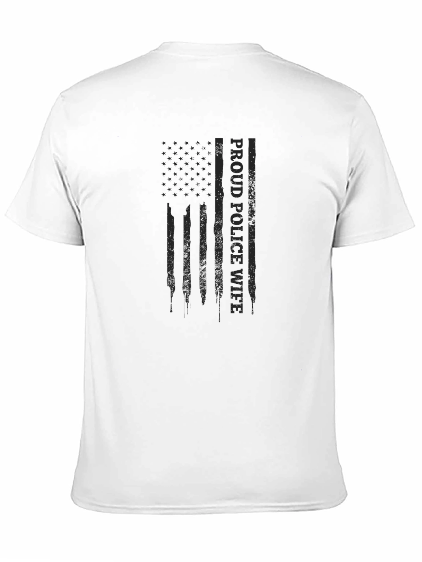 Proud Police Wife American Flag Graphic Tee