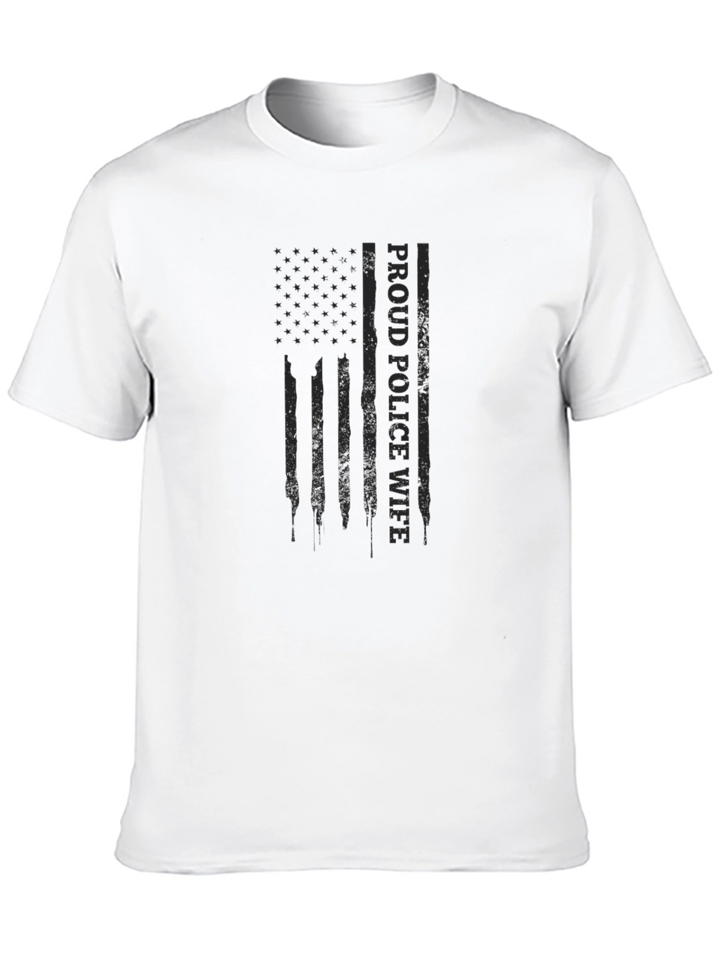Proud Police Wife American Flag Graphic Tee