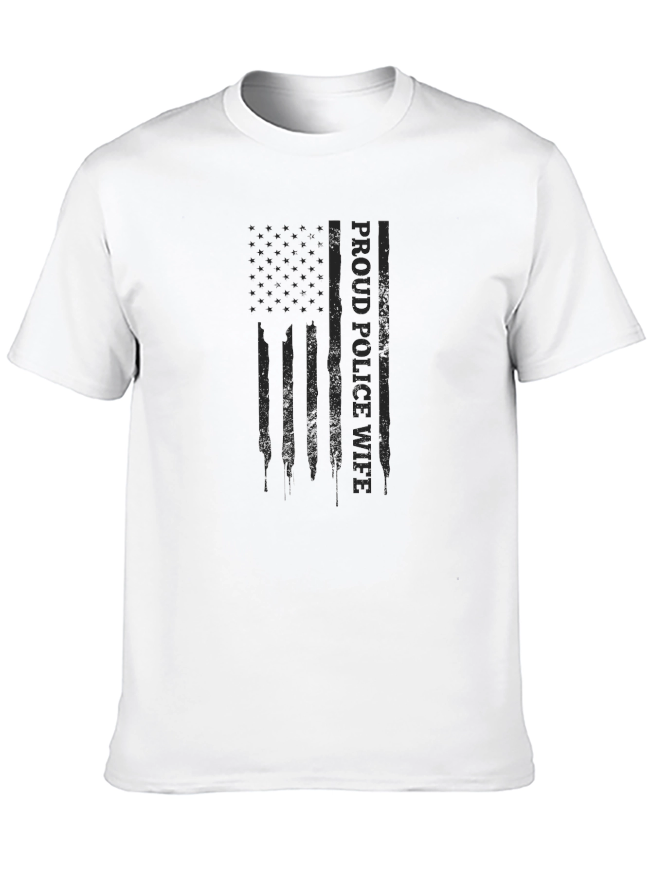 Proud Police Wife American Flag Graphic Tee