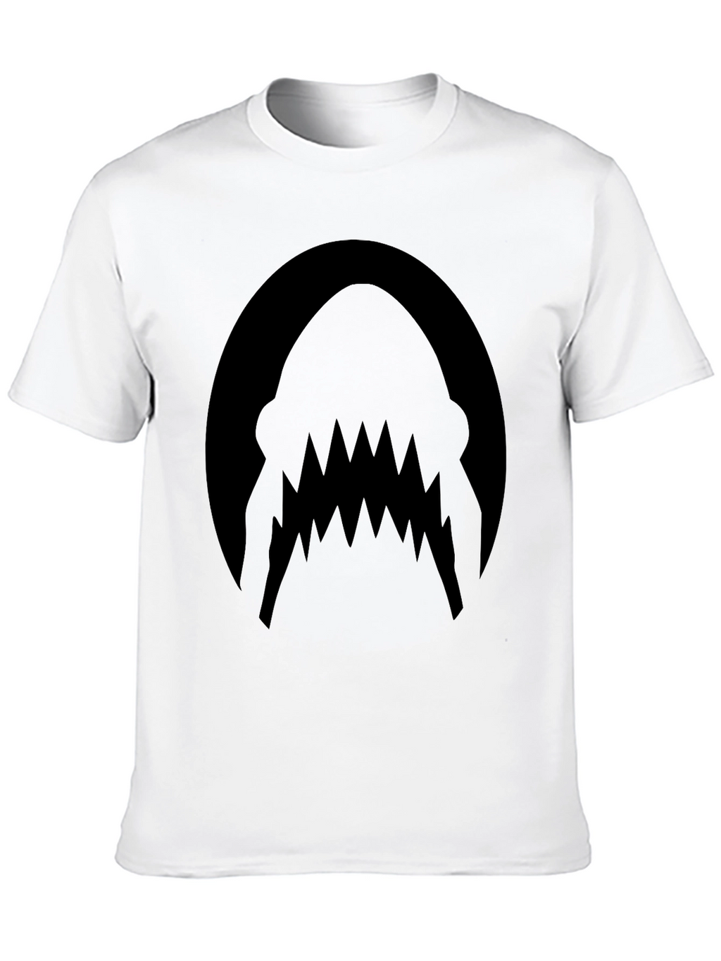 Mens Black Shark Teeth Graphic Tee