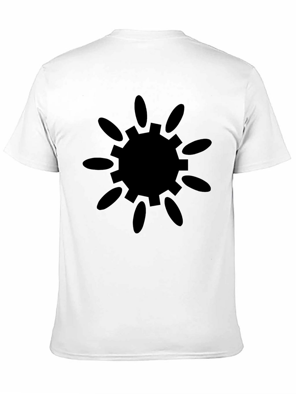 Black Tee with Sunburst Gear Graphic