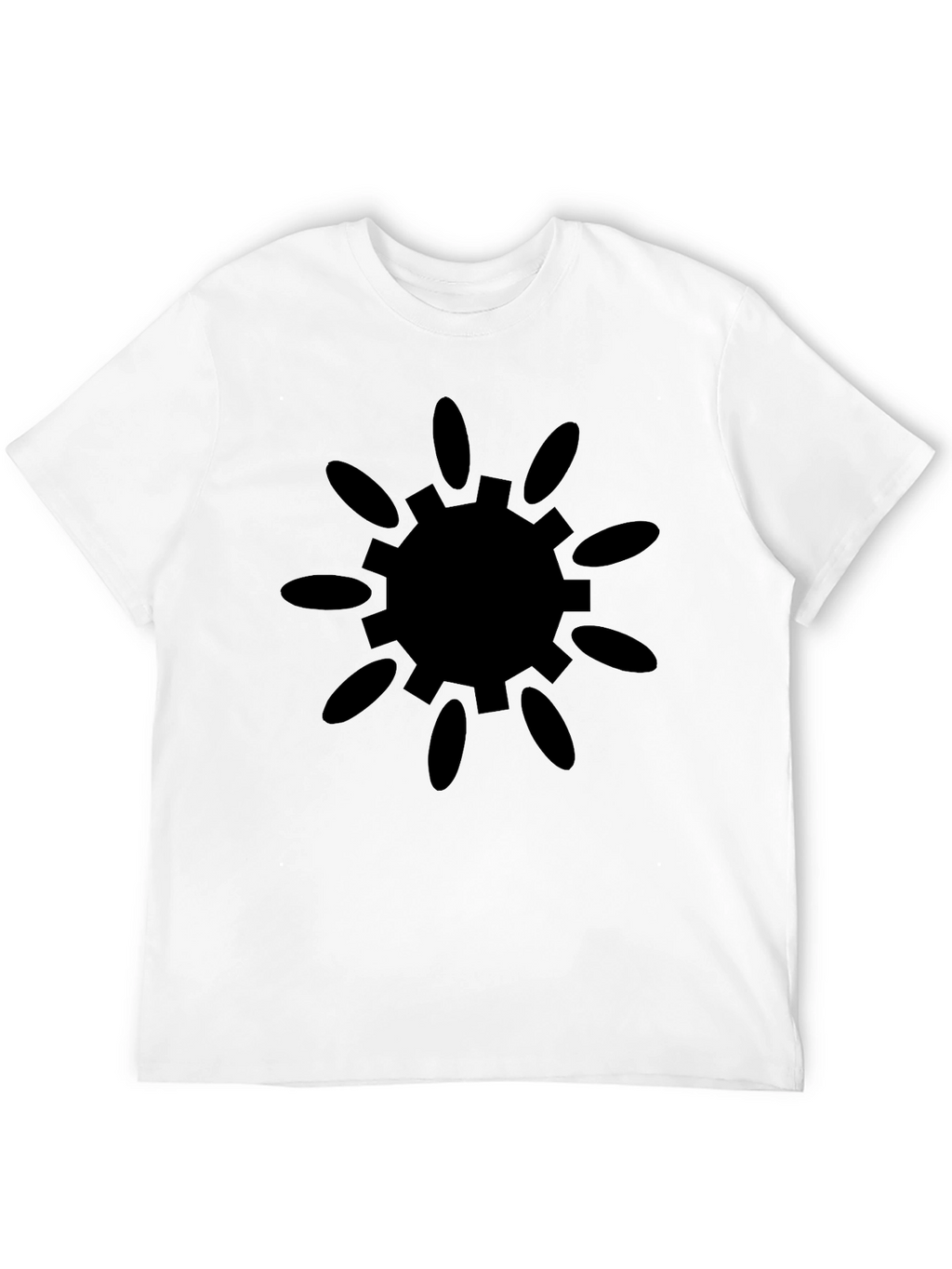 Black Tee with Sunburst Gear Graphic