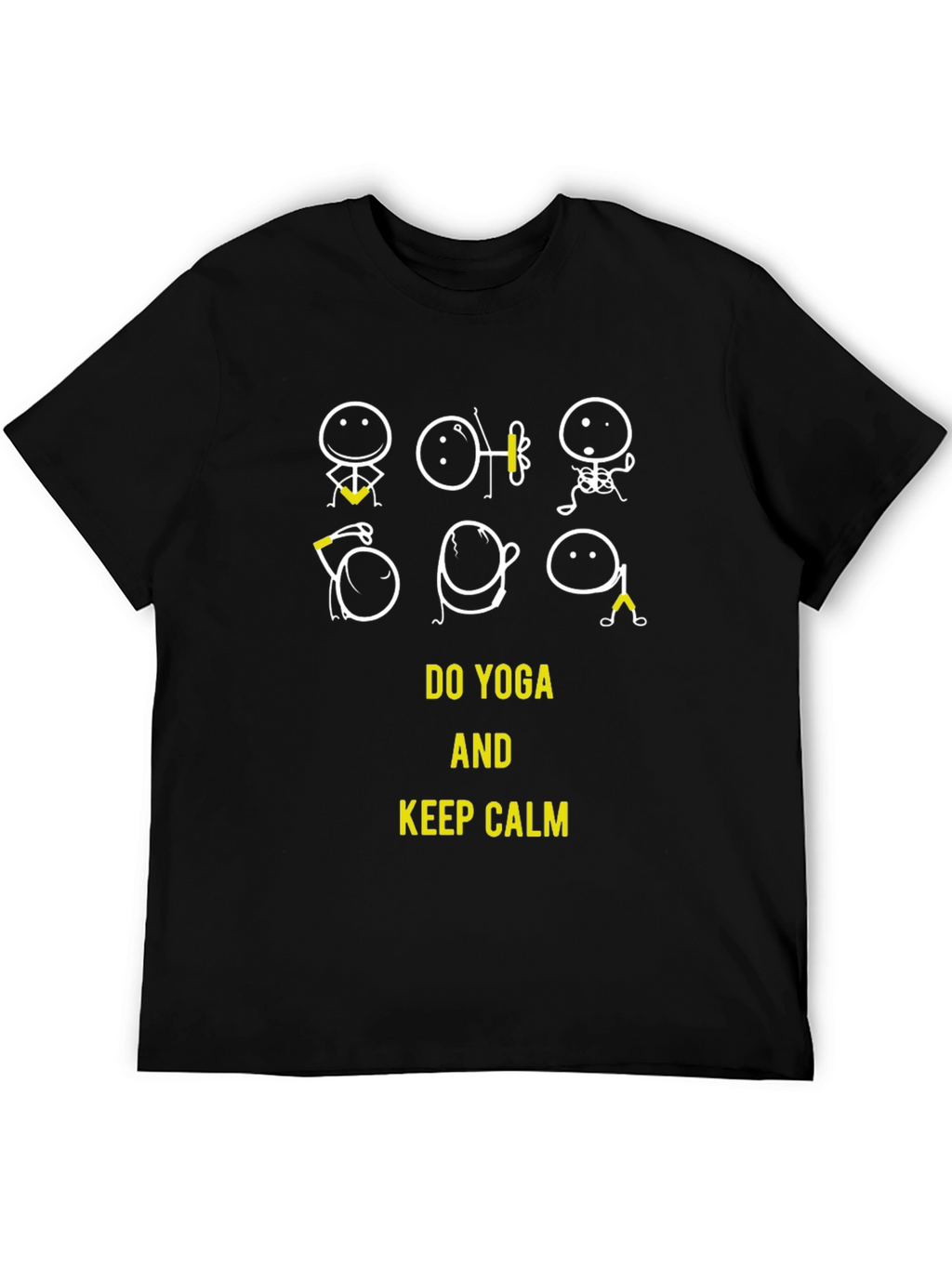 Do Yoga and Keep Calm Black T-Shirt