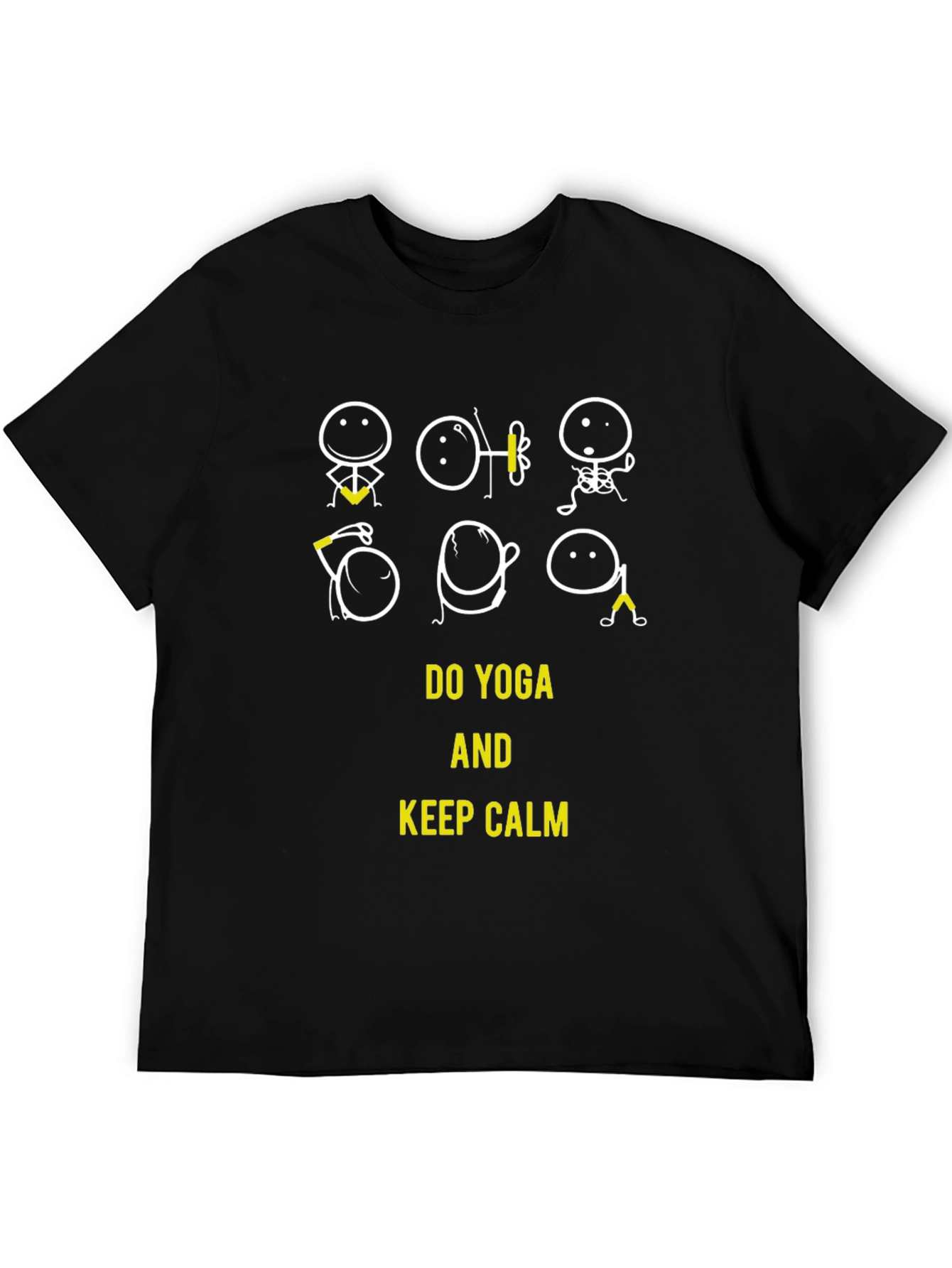 Do Yoga and Keep Calm Black T-Shirt