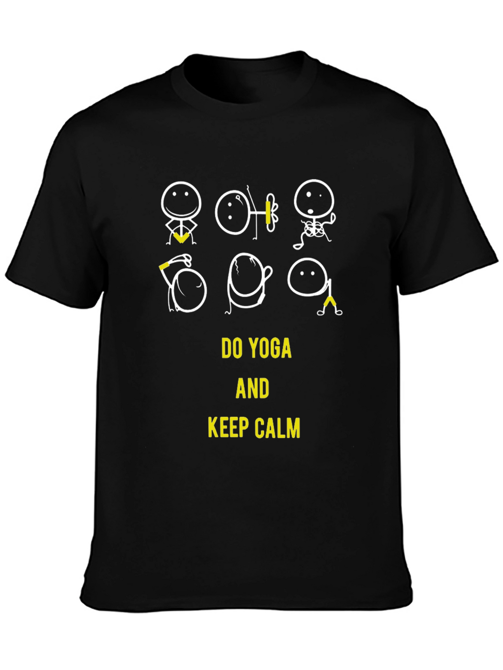 Do Yoga and Keep Calm Black T-Shirt