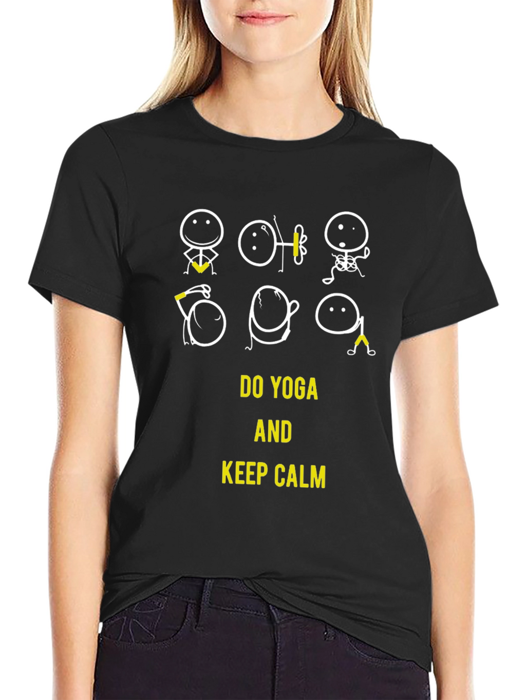 Do Yoga and Keep Calm Black T-Shirt