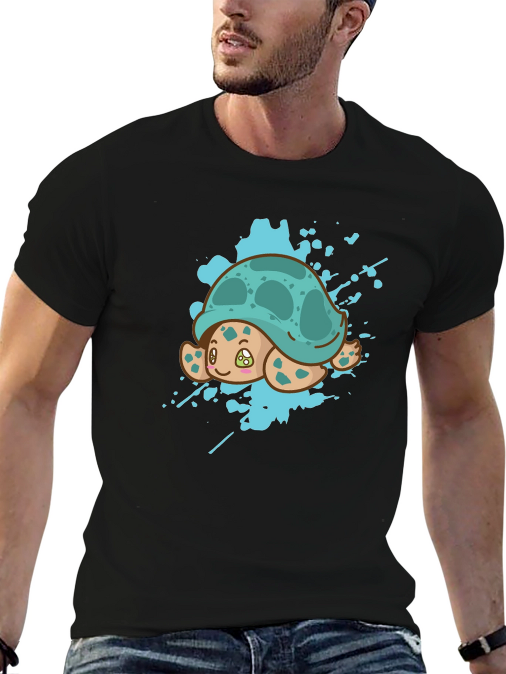 Cute Turtle Splash Graphic Tee