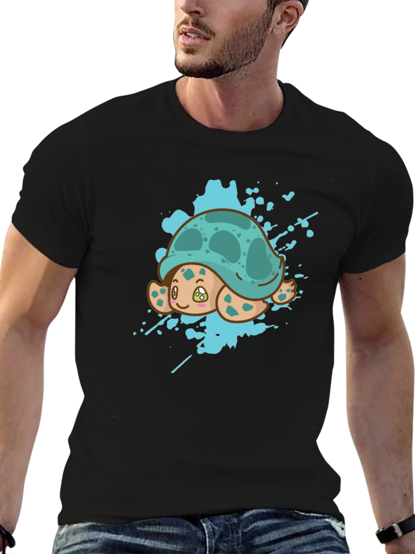 Cute Turtle Splash Graphic Tee