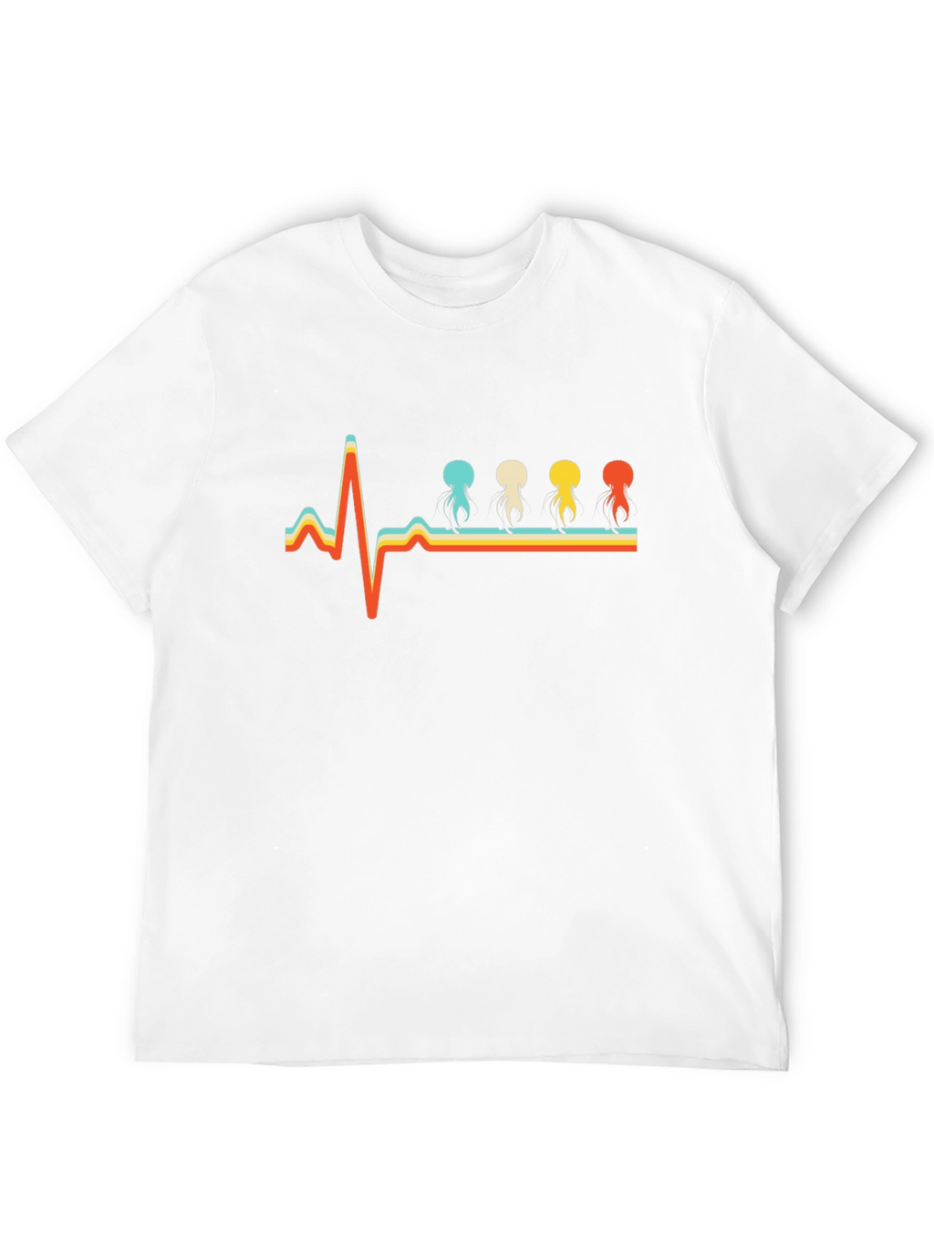 Retro Jellyfish Heartbeat Graphic T-Shirt