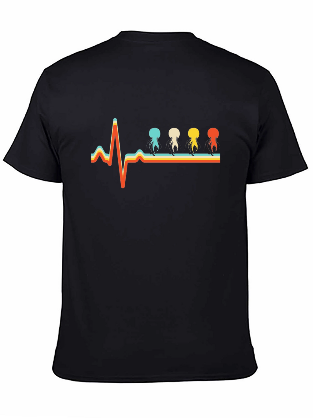 Retro Jellyfish Heartbeat Graphic T-Shirt
