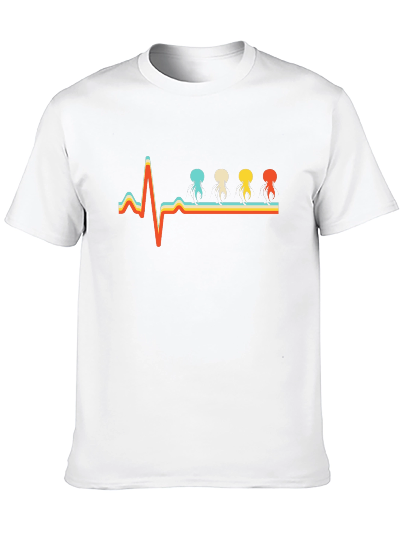 Retro Jellyfish Heartbeat Graphic T-Shirt