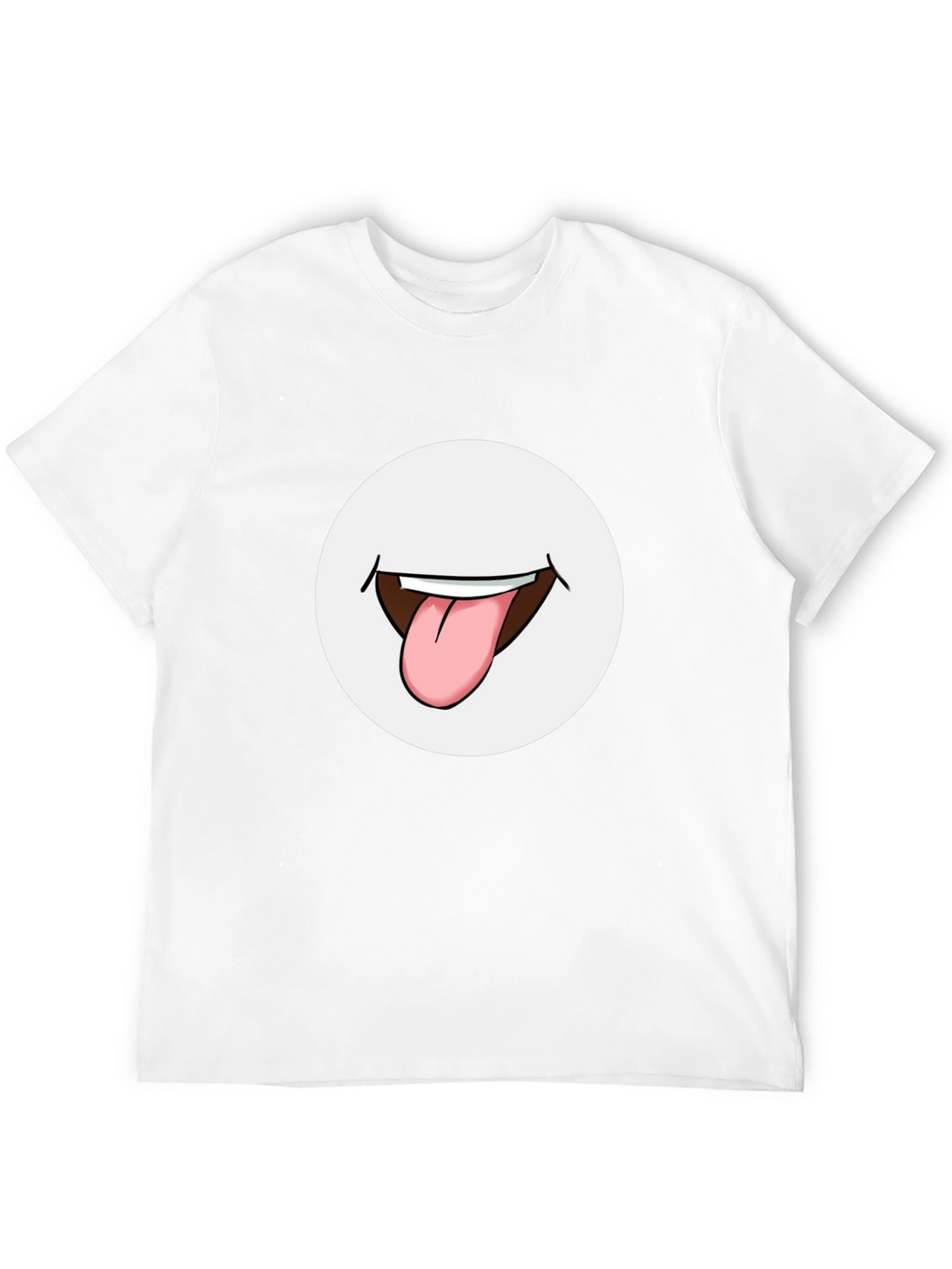 Funny Tongue Out Graphic Tee - Black Cotton