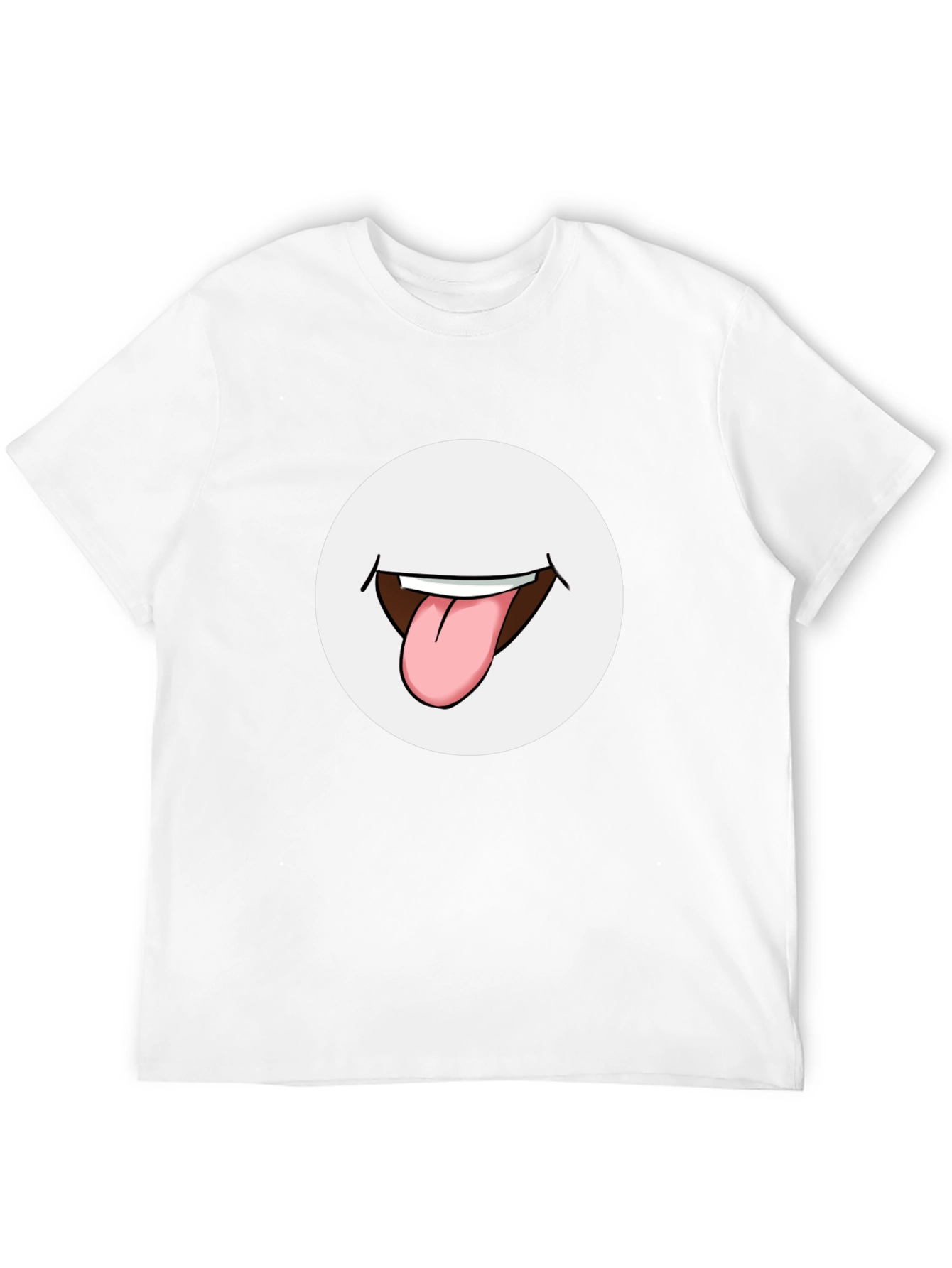 Funny Tongue Out Graphic Tee - Black Cotton