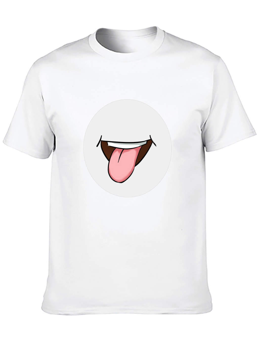 Funny Tongue Out Graphic Tee - Black Cotton