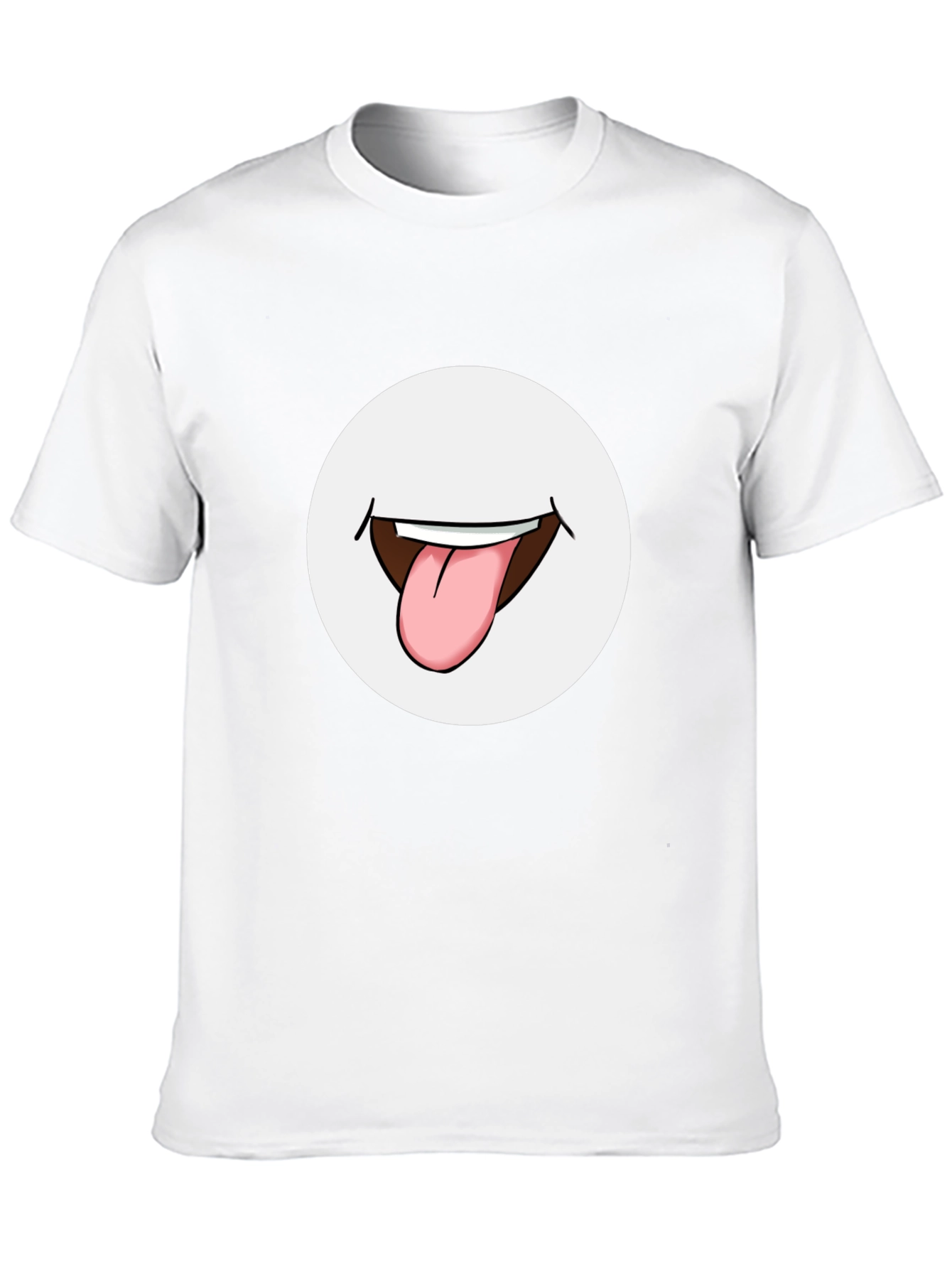 Funny Tongue Out Graphic Tee - Black Cotton