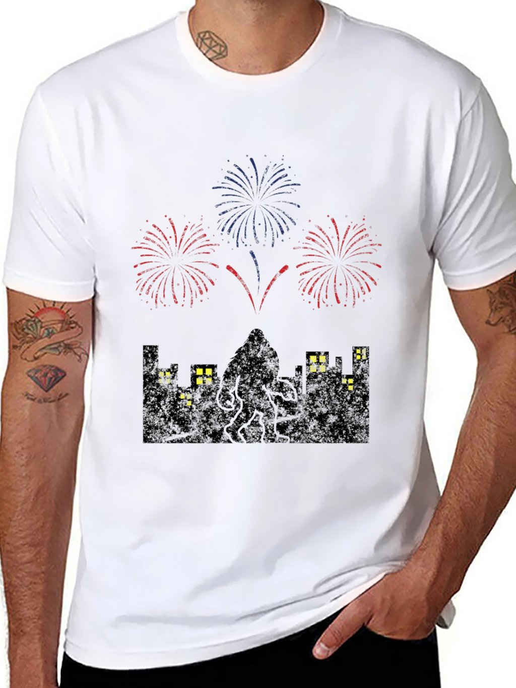 Cthulhu Fireworks Graphic Tee - Black