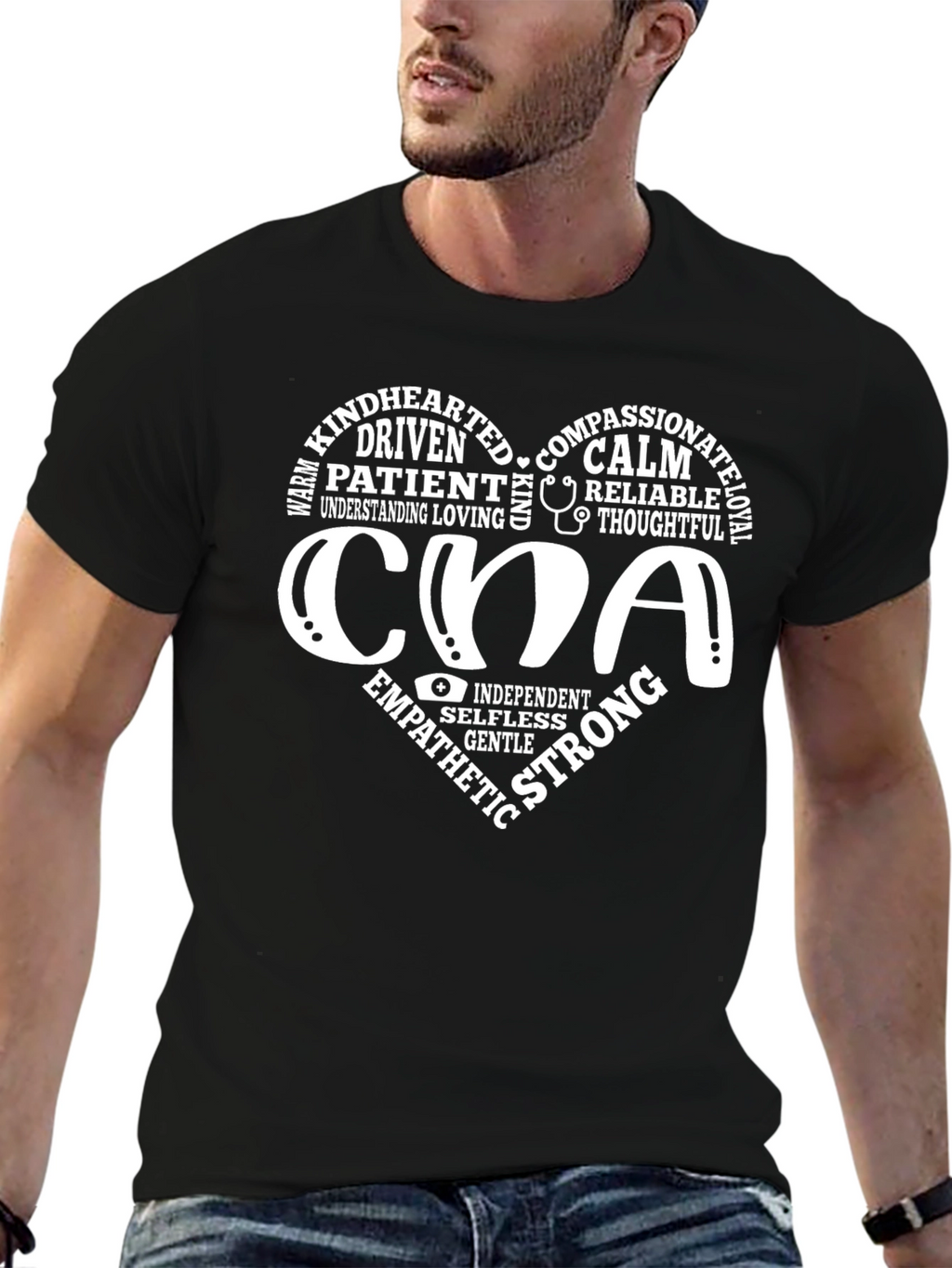 CNA Heart Graphic T-Shirt - Caring Professional Tee