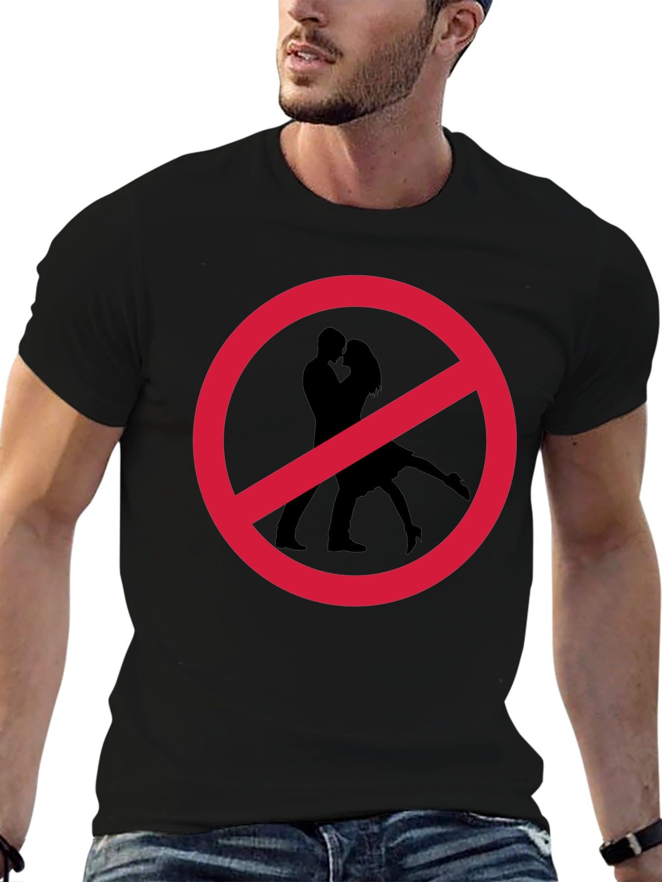 No Kissing T-Shirt Black
