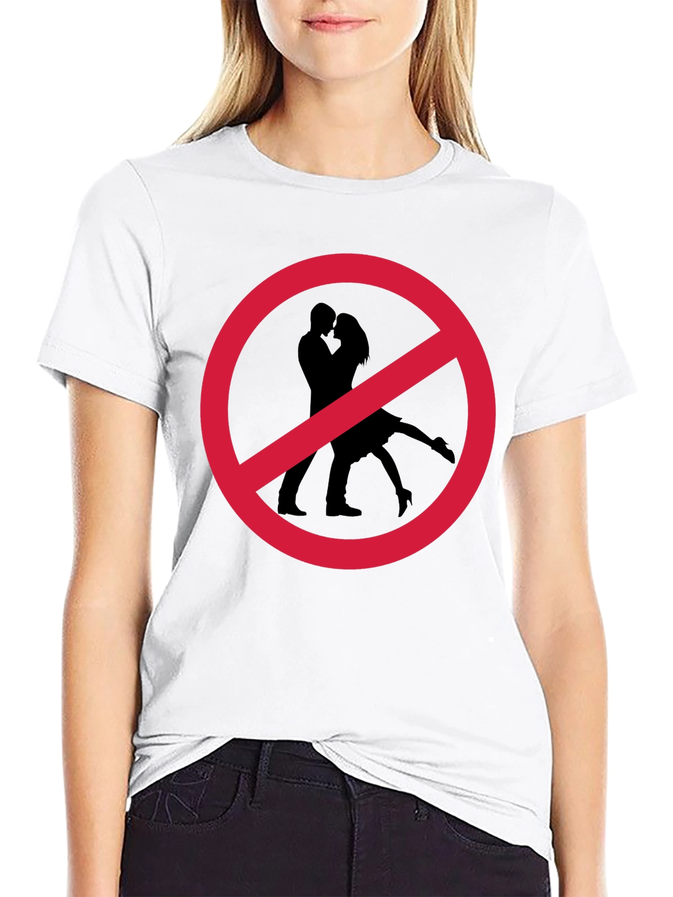 No Kissing T-Shirt Black