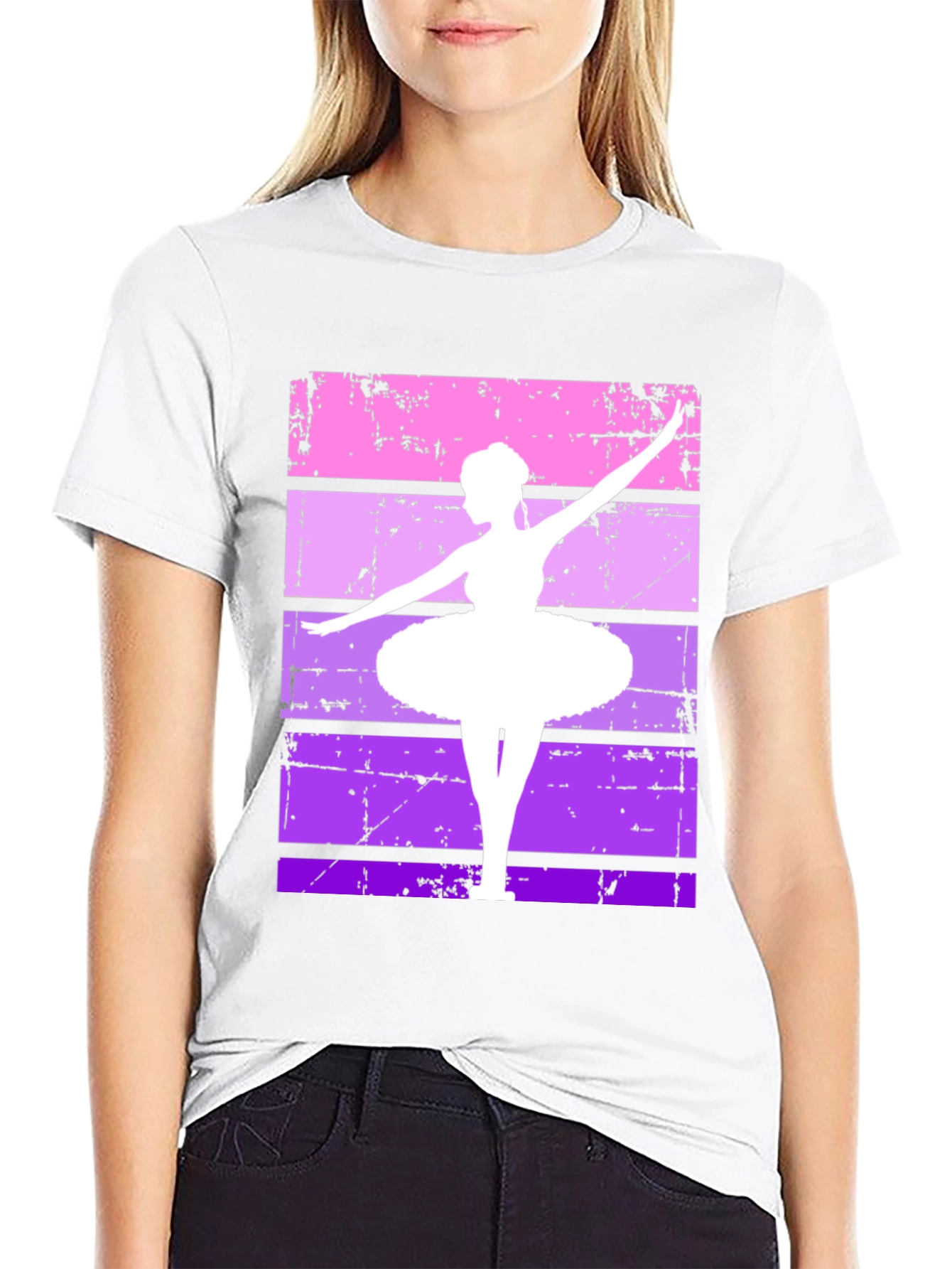 Ballerina Graphic Tee - Retro Dance Shirt