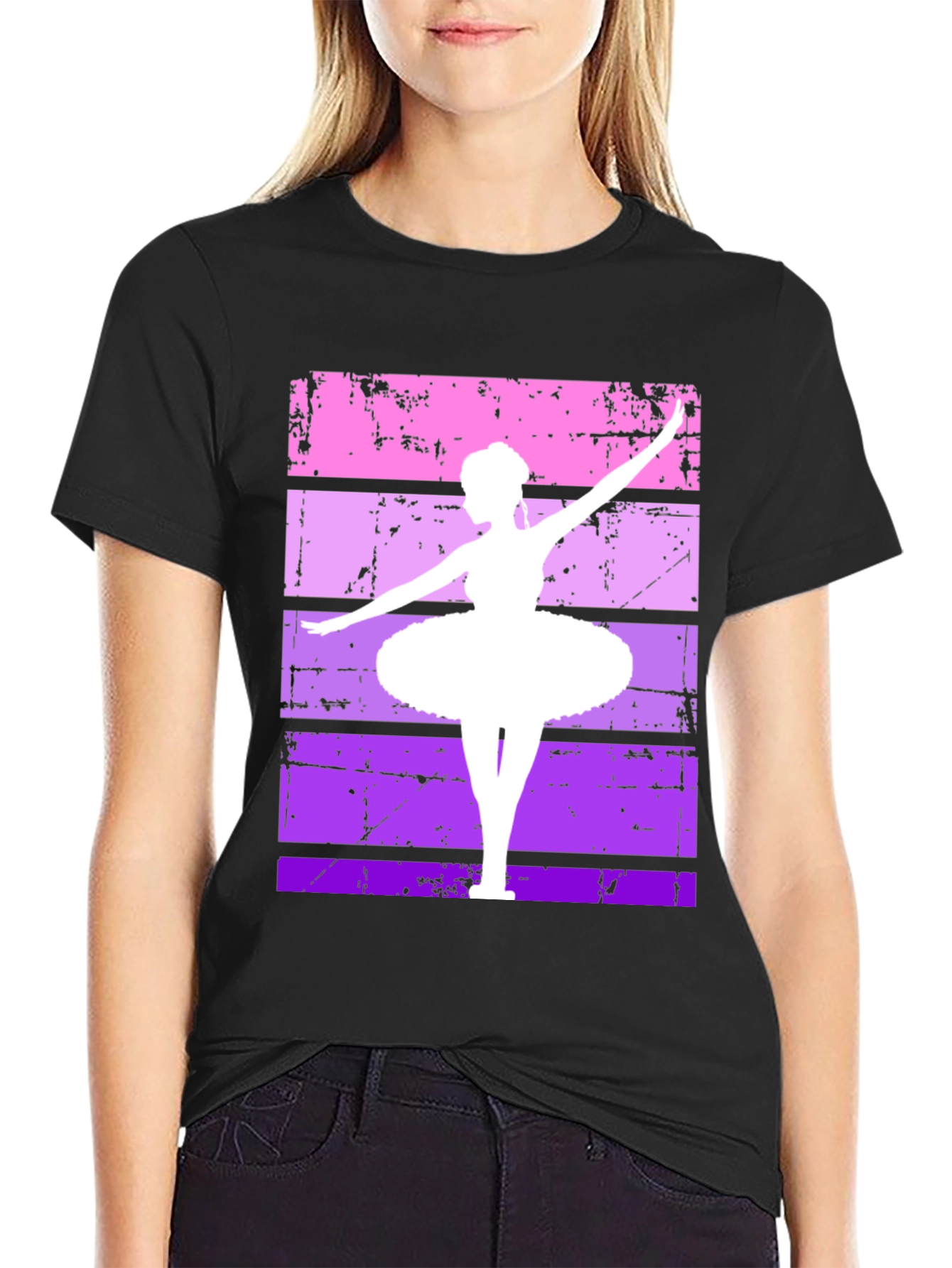 Ballerina Graphic Tee - Retro Dance Shirt