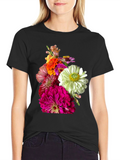 Floral Bouquet Graphic Tee - Unique Botanical Design