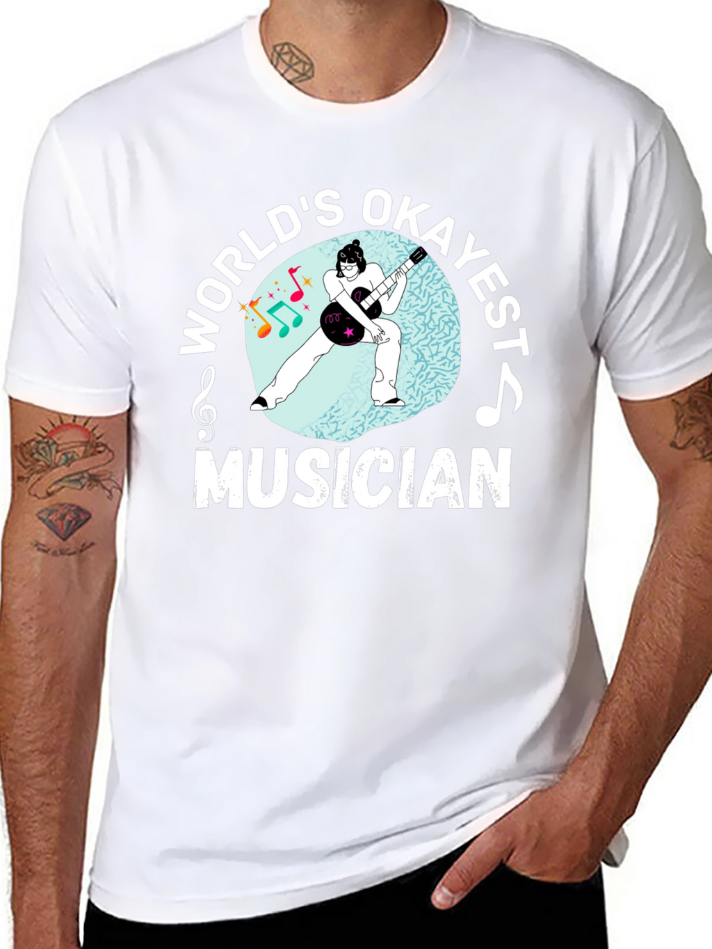 Worlds Okayest Musician Black Graphic Tee