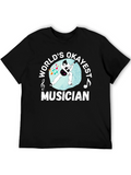 Worlds Okayest Musician Black Graphic Tee
